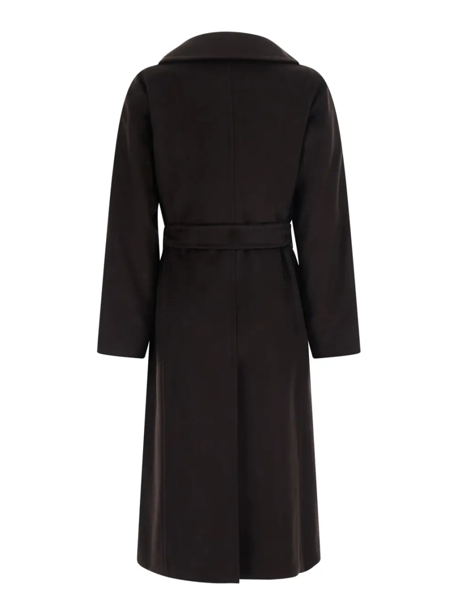 Palton Coat MANUELA with elegant details in Tech Fabric in Brown for Women - Img 2