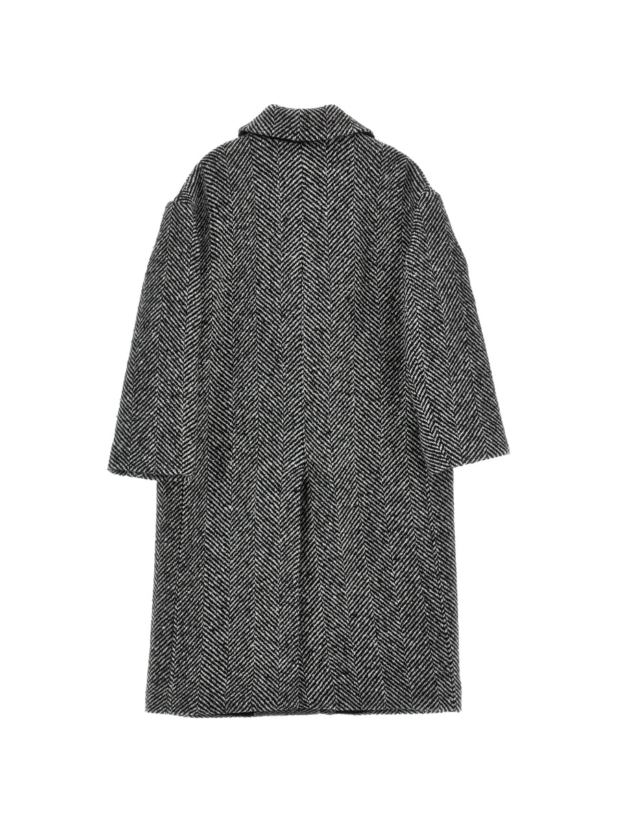 Palton Ermanno Scervino Kids negru din fibre si acrilic - Img 2