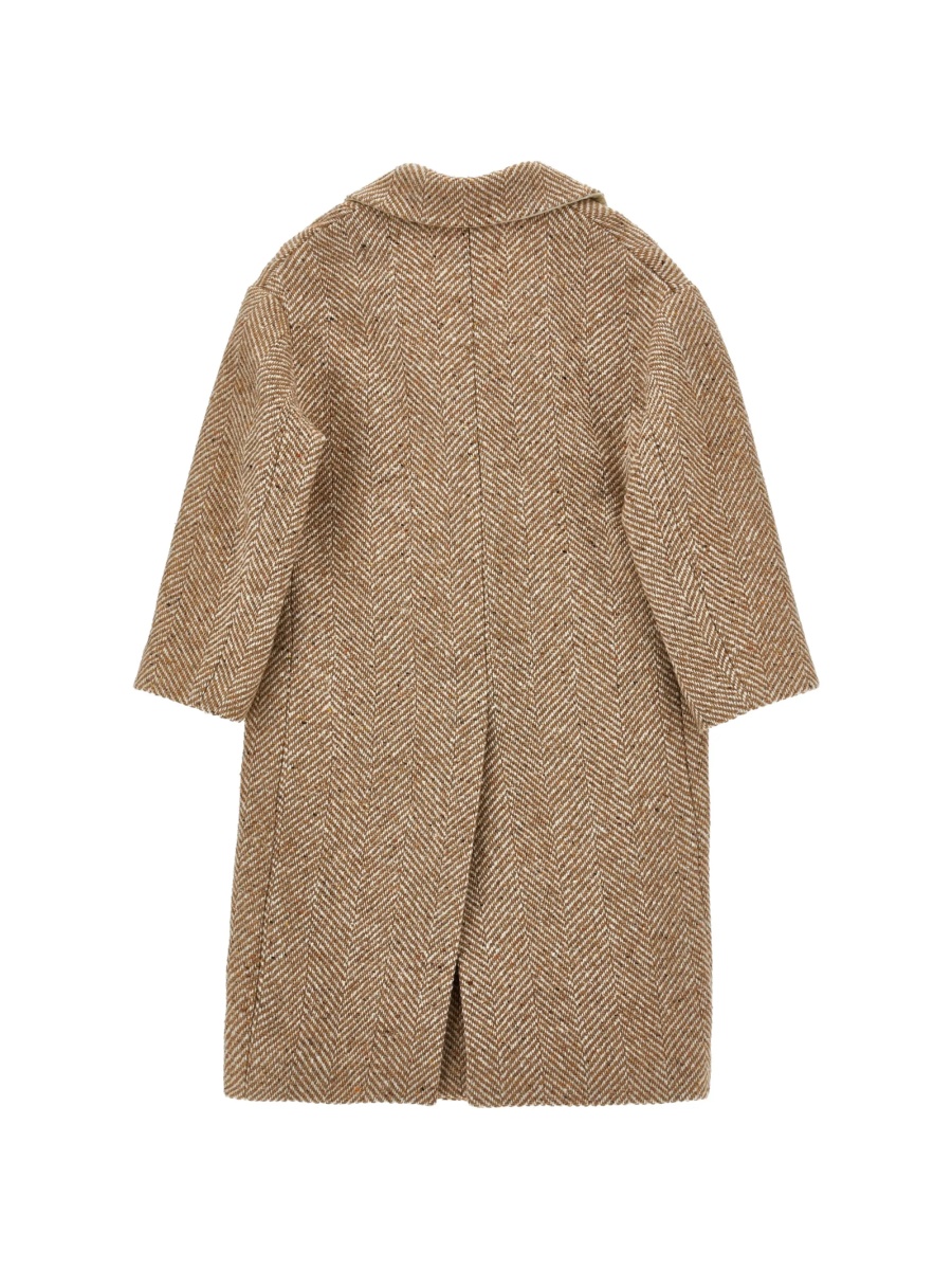Palton Ermanno Scervino Kids neutru din fibre si lana - Img 2