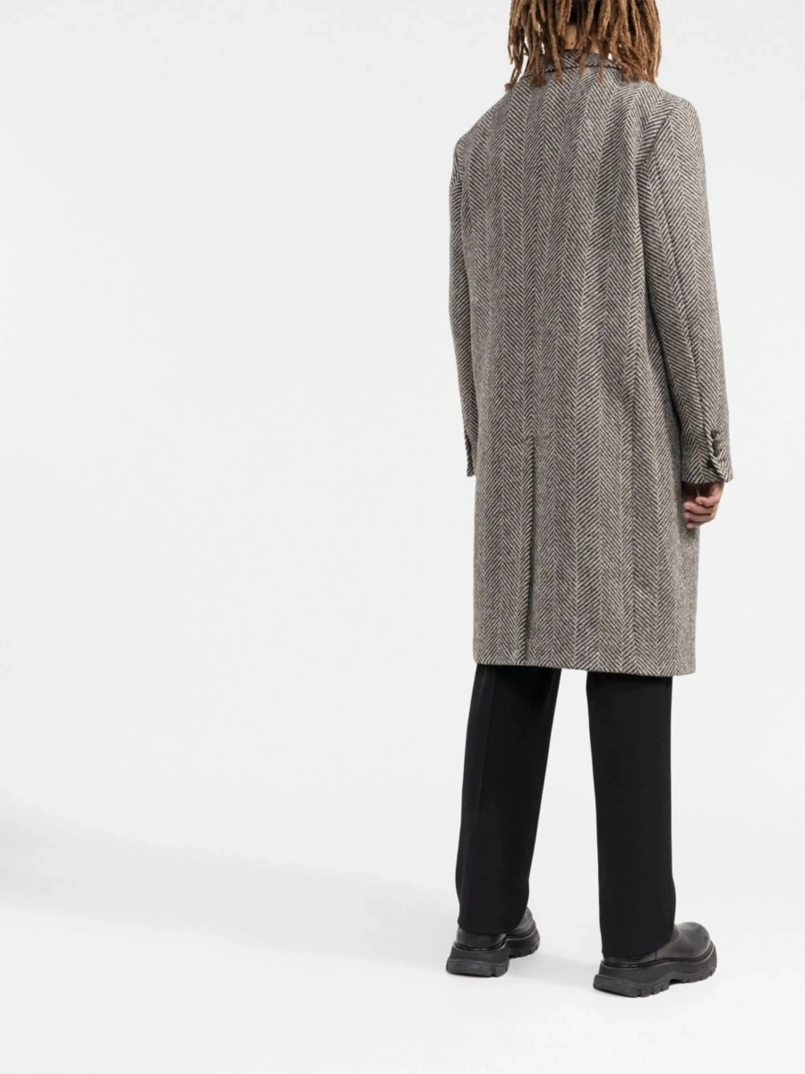 Palton Golden Goose gri din lana si polyester - Img 4