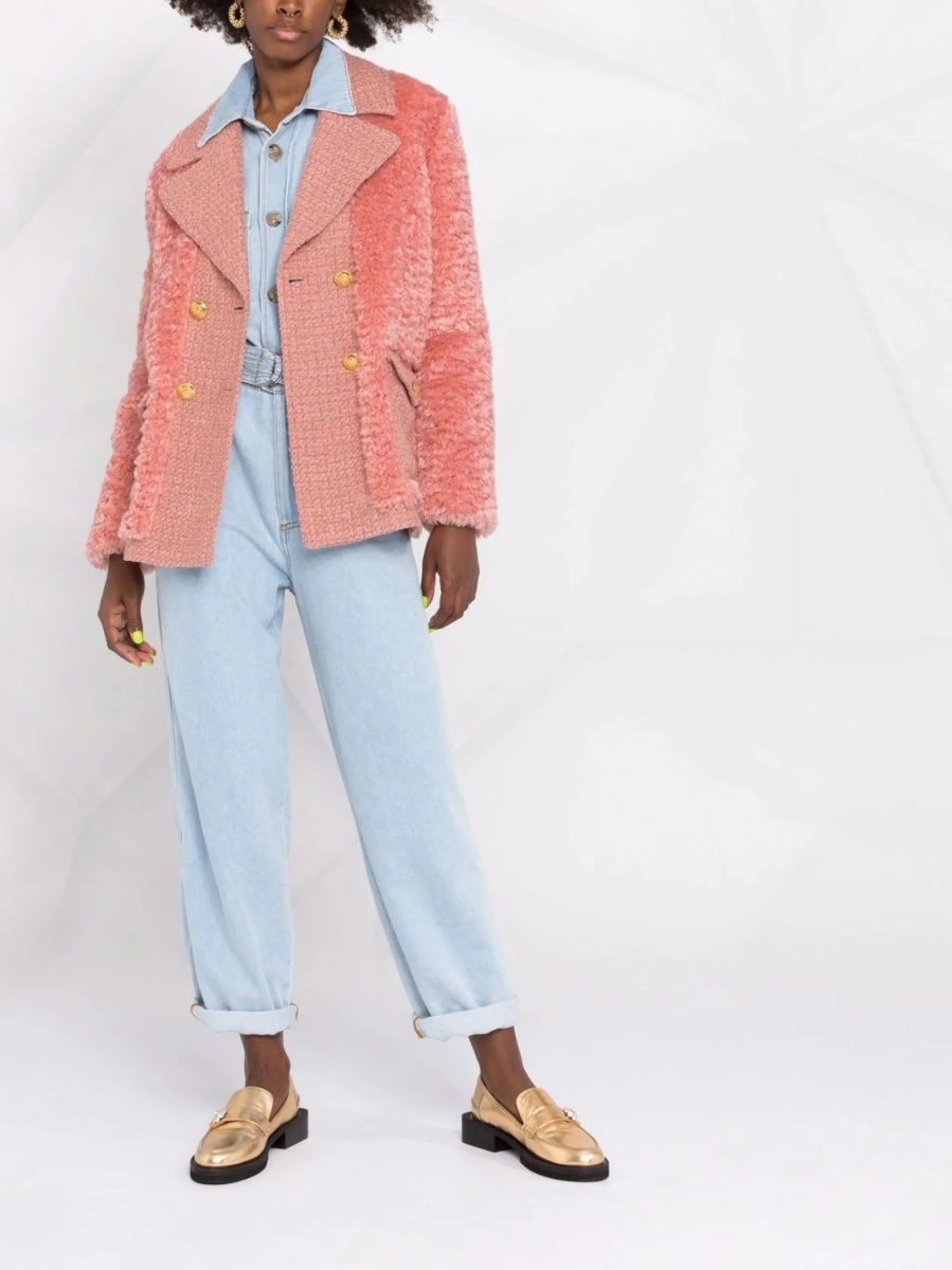Palton LOVE Moschino roz din polyester - Img 2