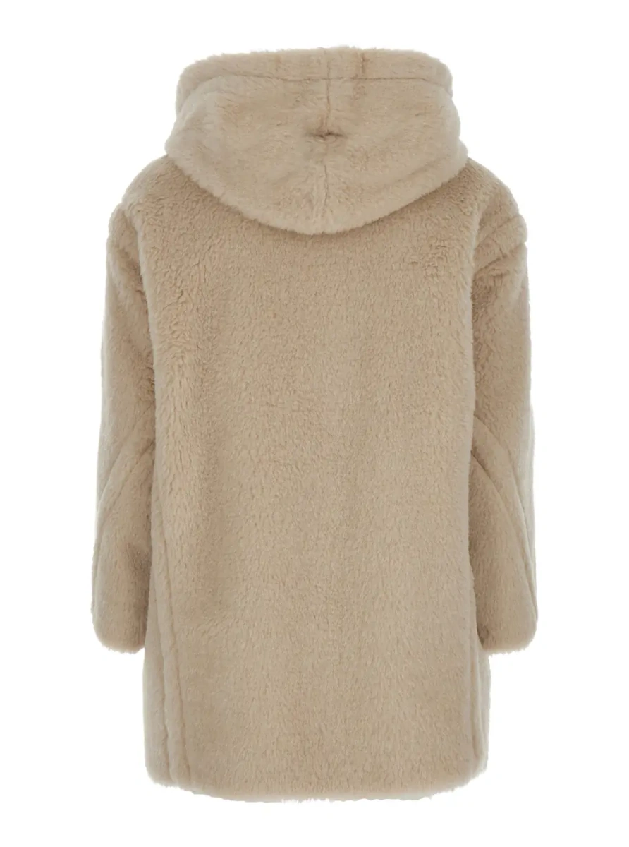 Palton SPADINO Coat with Notched Revers and Long Sleeves in White Tech Fabric for Women - Img 2