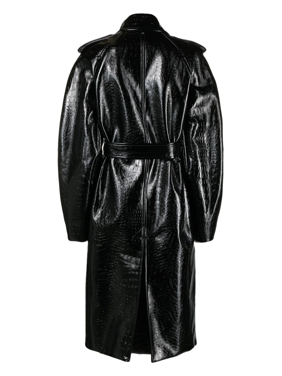 Palton SPORTMAX negru din vascoza si poliuretan - Img 2