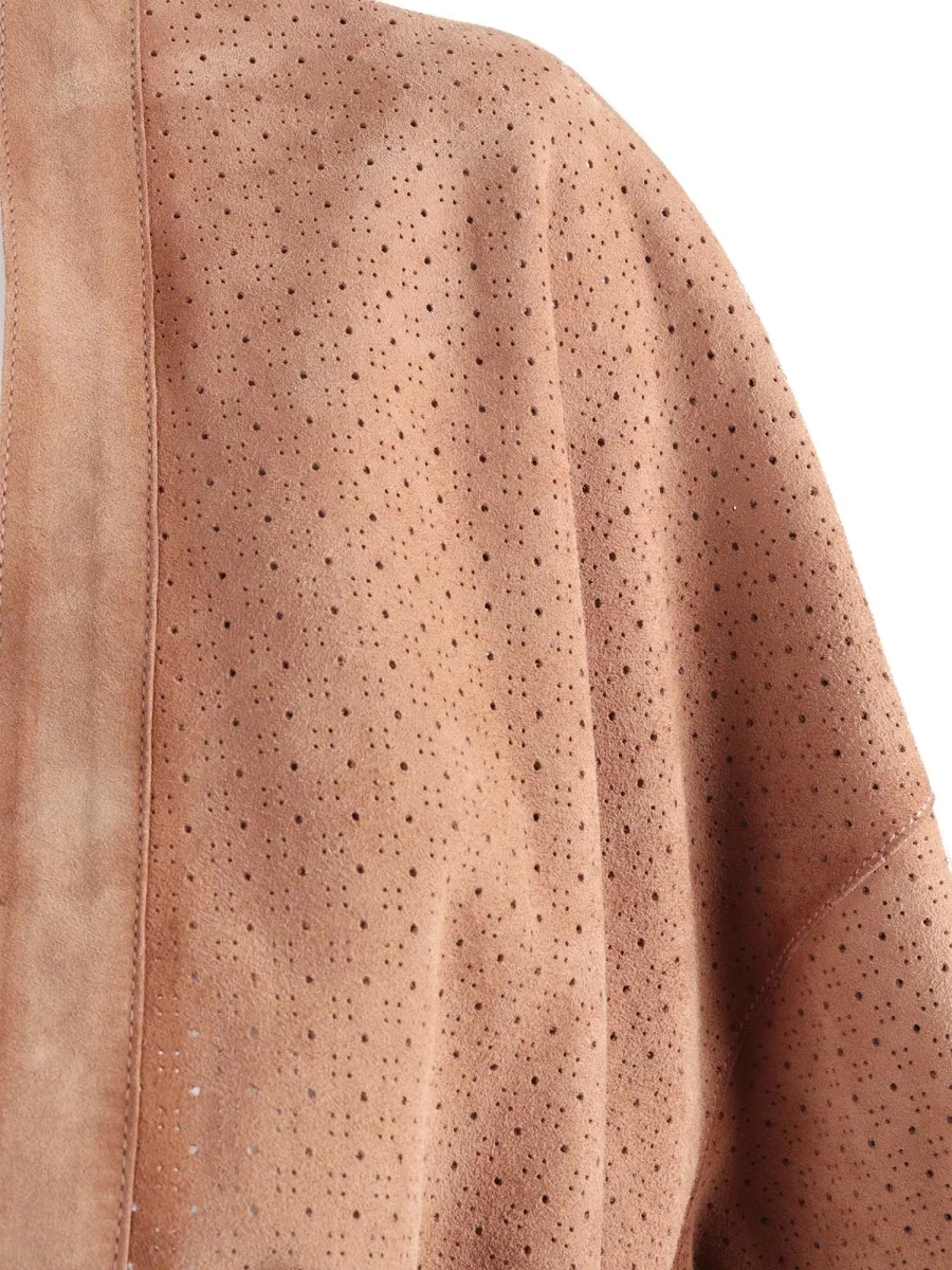 Palton WOMAN GOAT SUEDE LEATHER COAT - Img 3