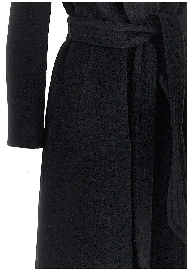 Palton Wool cloth long coat with belt - Img 2