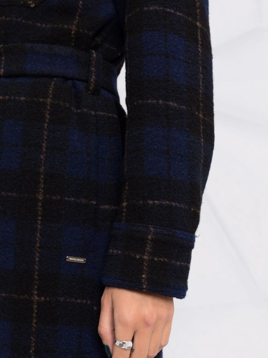 Palton Woolrich albastru din polyester si lana - Img 5
