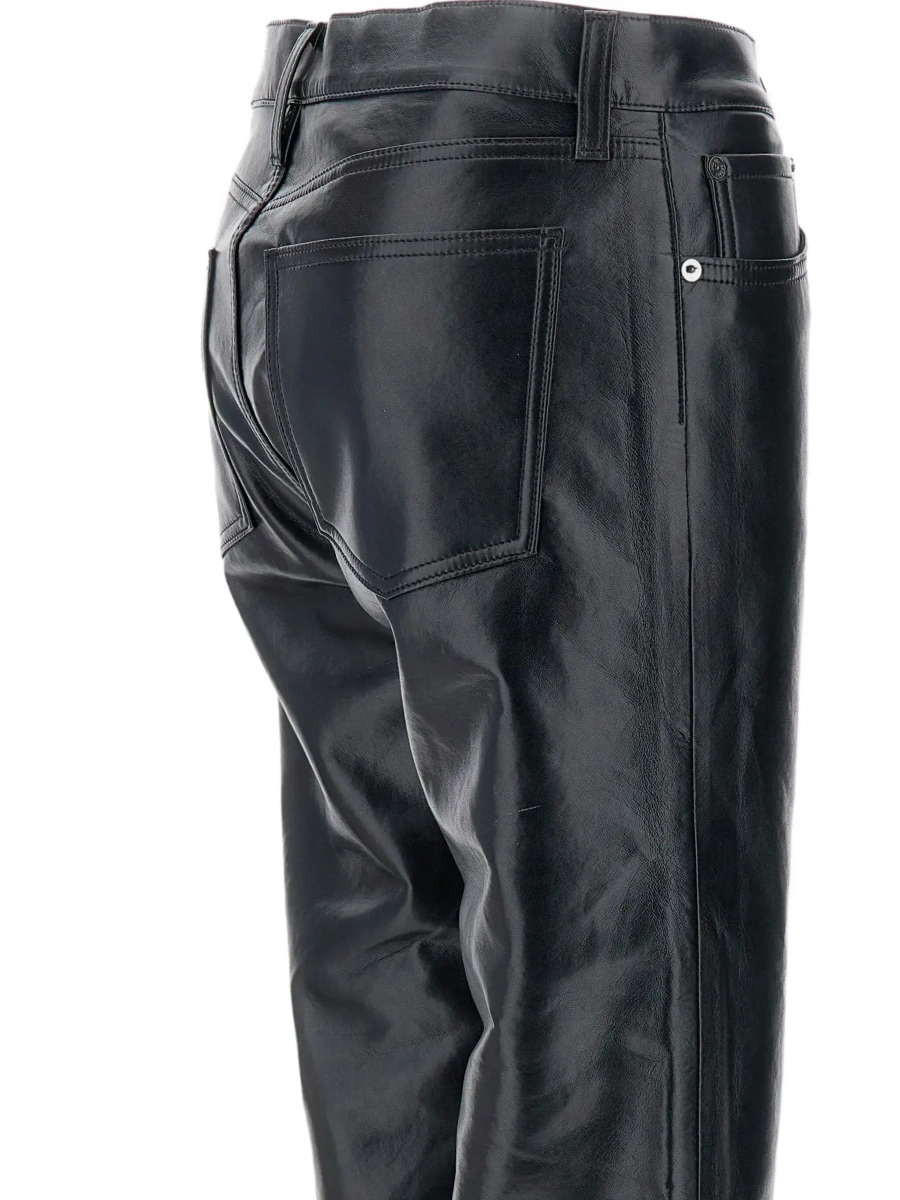 Pantaloni AGOLDE negri din piele - Img 5