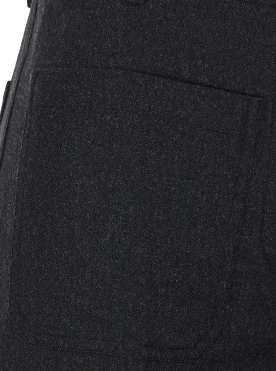 Pantaloni 'Alina' Grey Pants with patch pockets on the front in wool for women - Img 3