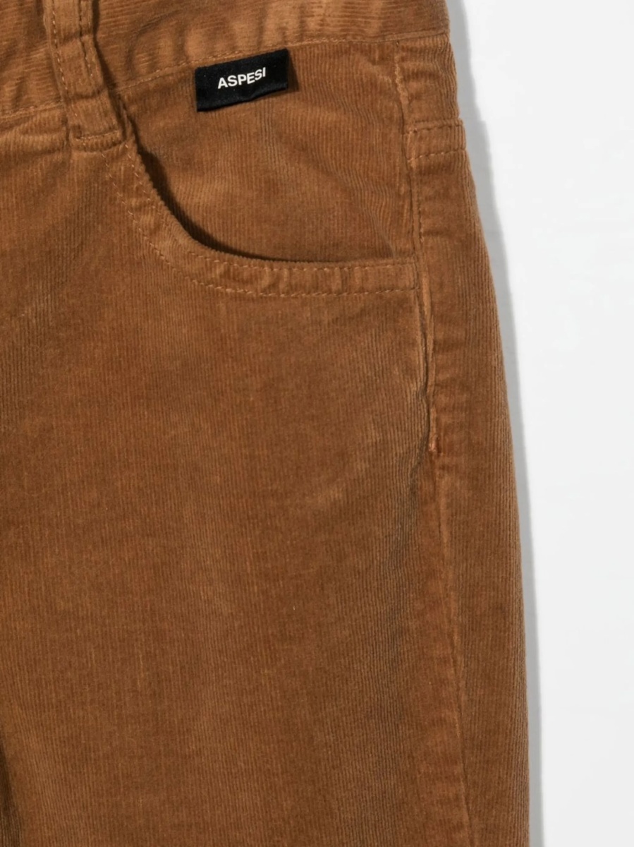 Pantaloni Aspesi maro din bumbac si spandex/elastan - Img 3