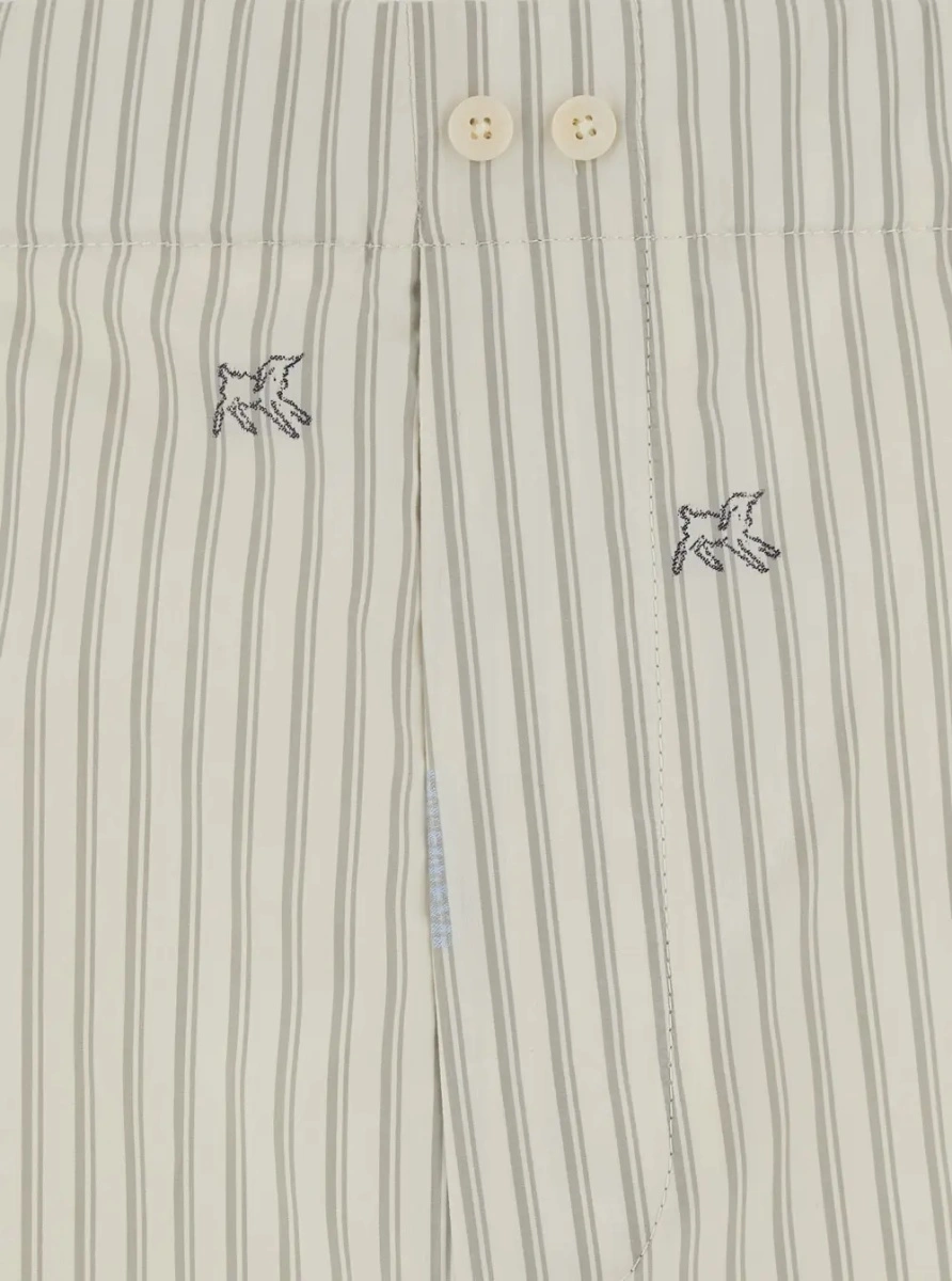 Pantaloni Beige Pants with elasticated waist and Striped Design in Cotton Man - Img 3