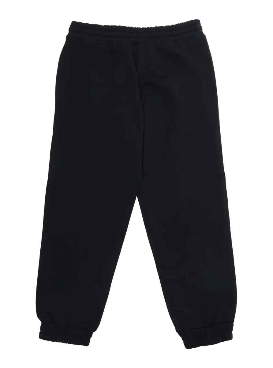 Pantaloni Black Pants with Elastic Waist and Drawstring and Maxi Logo on the Front in Cotton Boy - Img 2