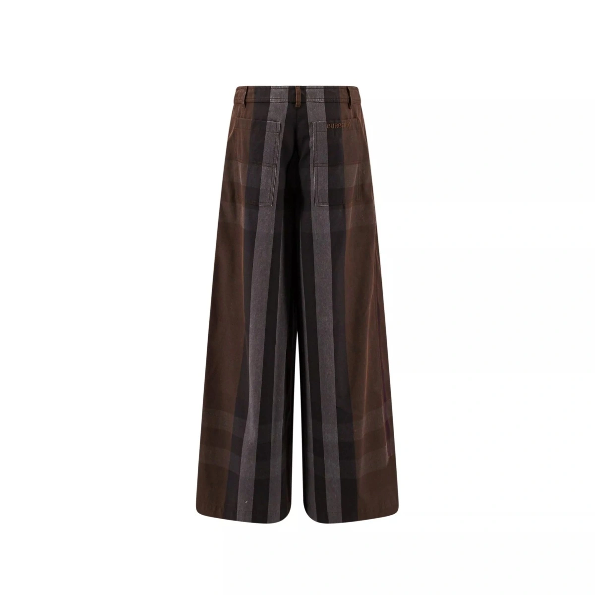 Pantaloni Burberry Checked Wide Leg Canvas Pants - Img 2