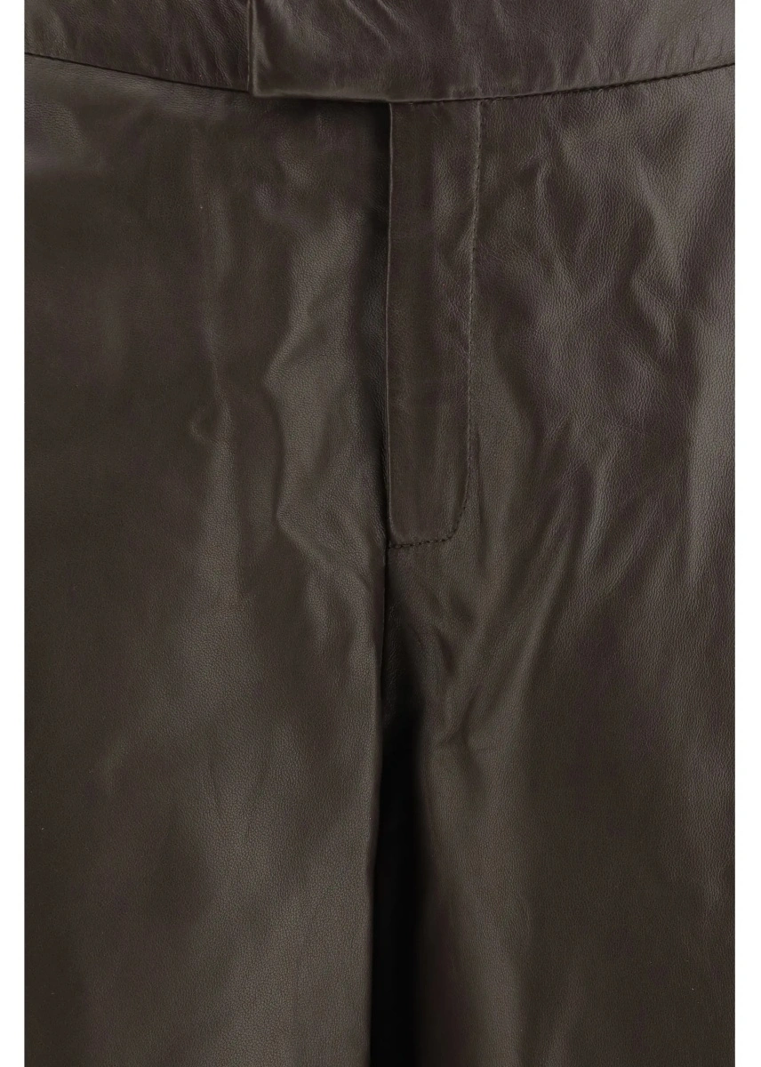 Pantaloni casual ARMA maro din piele - Img 3