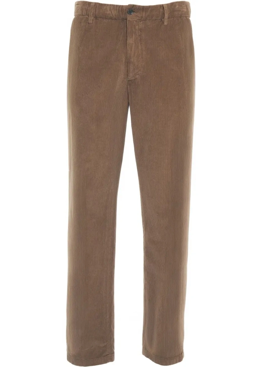 Pantaloni casual Briglia maro din catifea reiata - Img 2