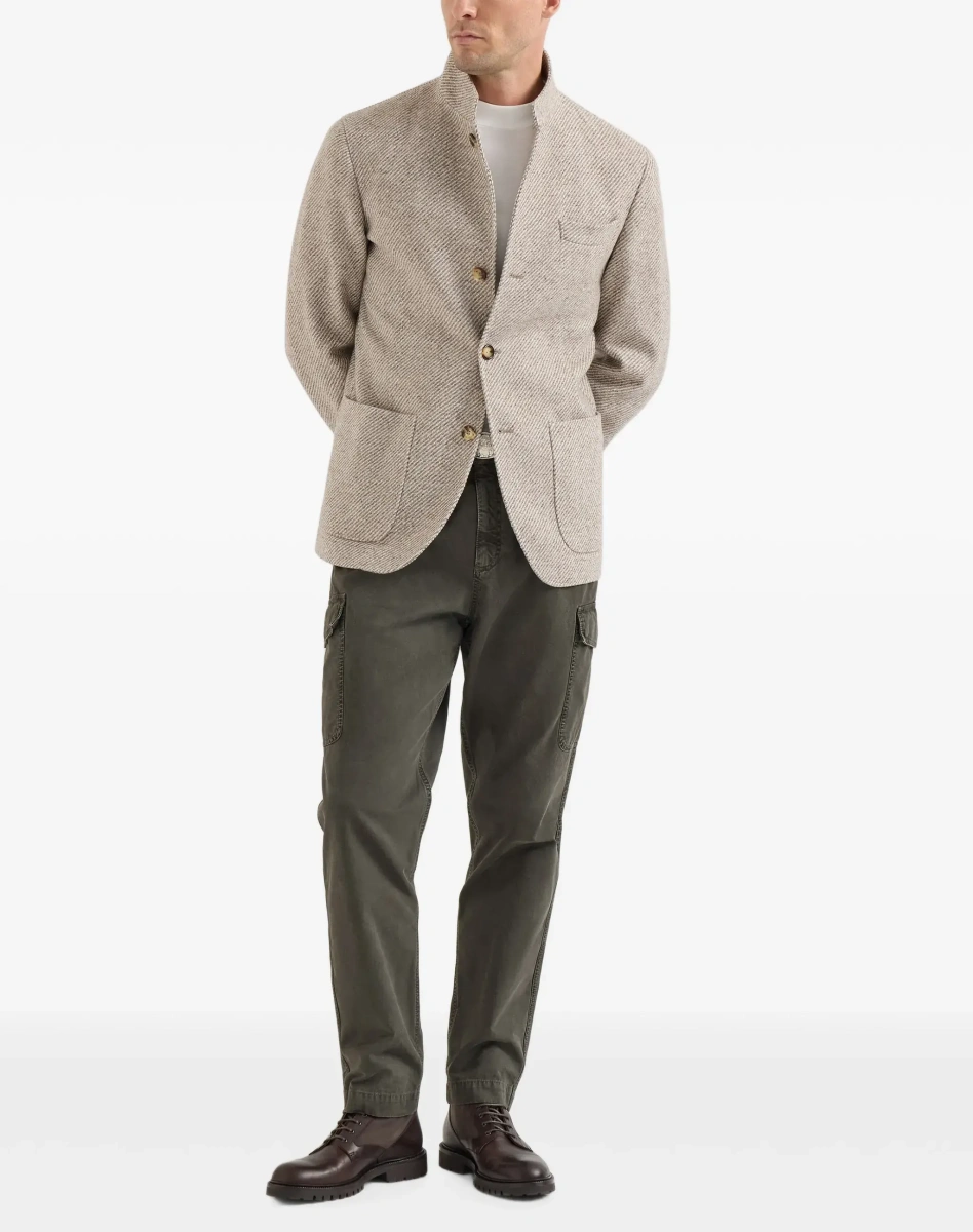 Pantaloni casual Brunello Cucinelli multicolor din bumbac - Img 4