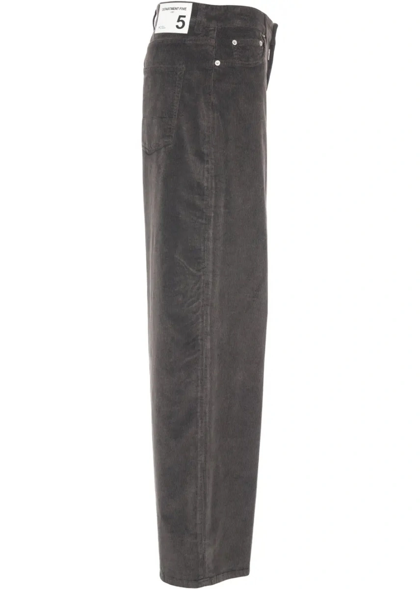 Pantaloni casual Department Five maro din catifea reiata - Img 3