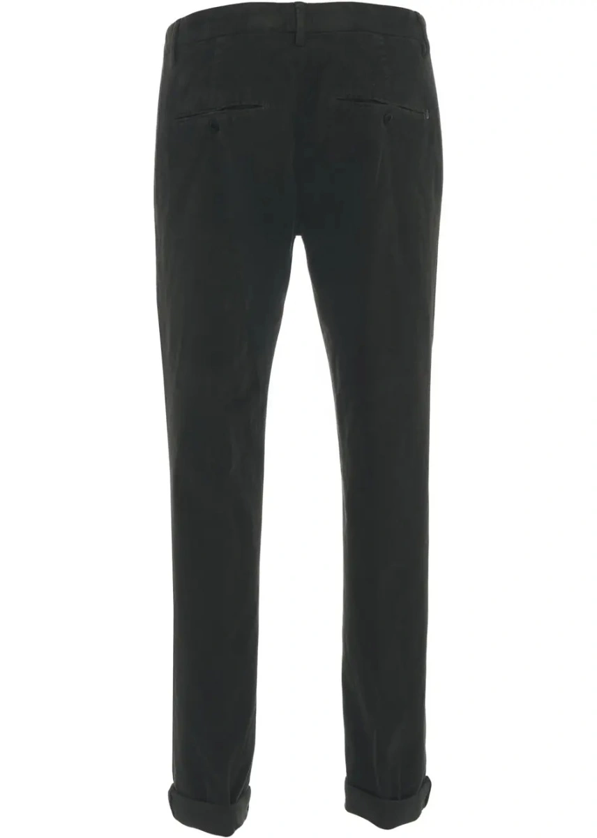 Pantaloni casual Dondup verzi din bumbac - Img 4