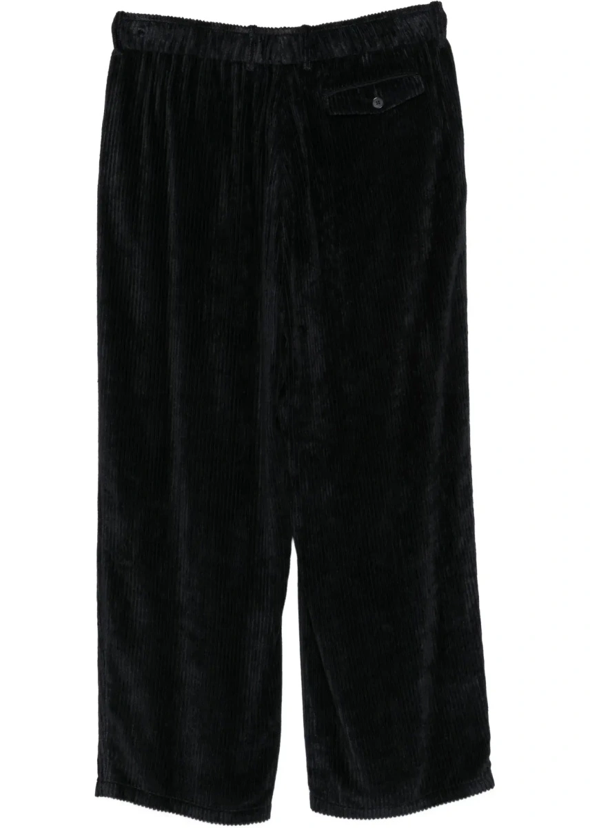 Pantaloni casual Giorgio Armani gri din vascoza si catifea - Img 4