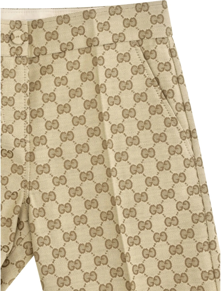 Pantaloni casual Gucci multicolor din canvas GG - Img 3