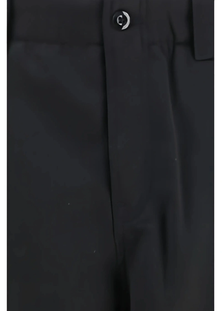 Pantaloni casual Kenzo negri din lana virgina - Img 6