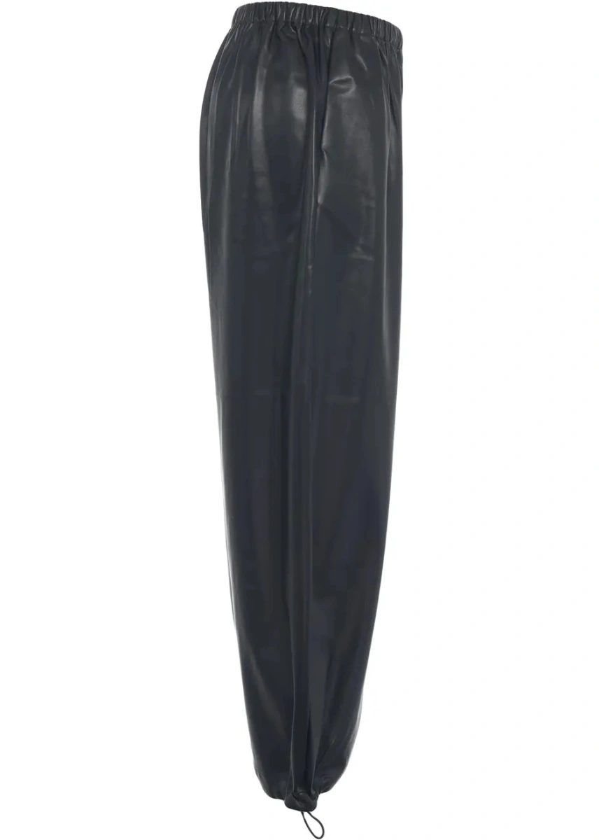 Pantaloni casual Love Stories negri din piele ecologica - Img 2