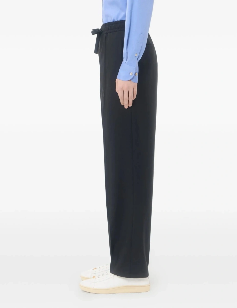 Pantaloni casual Valentino Garavani 'VLogo' negri din bumbac - Img 6