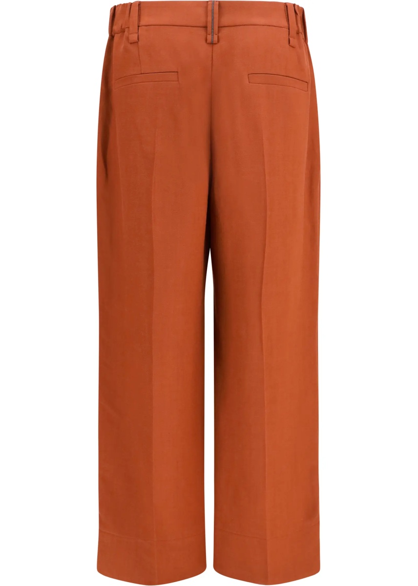Pantaloni Cigarette Pants in fluid viscose and linen twill - Img 2