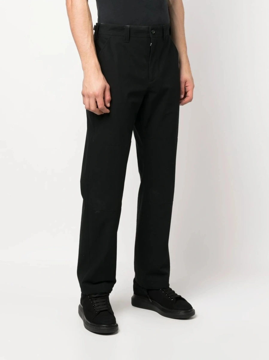 Pantaloni conici Alexander McQueen negri din bumbac - Img 3