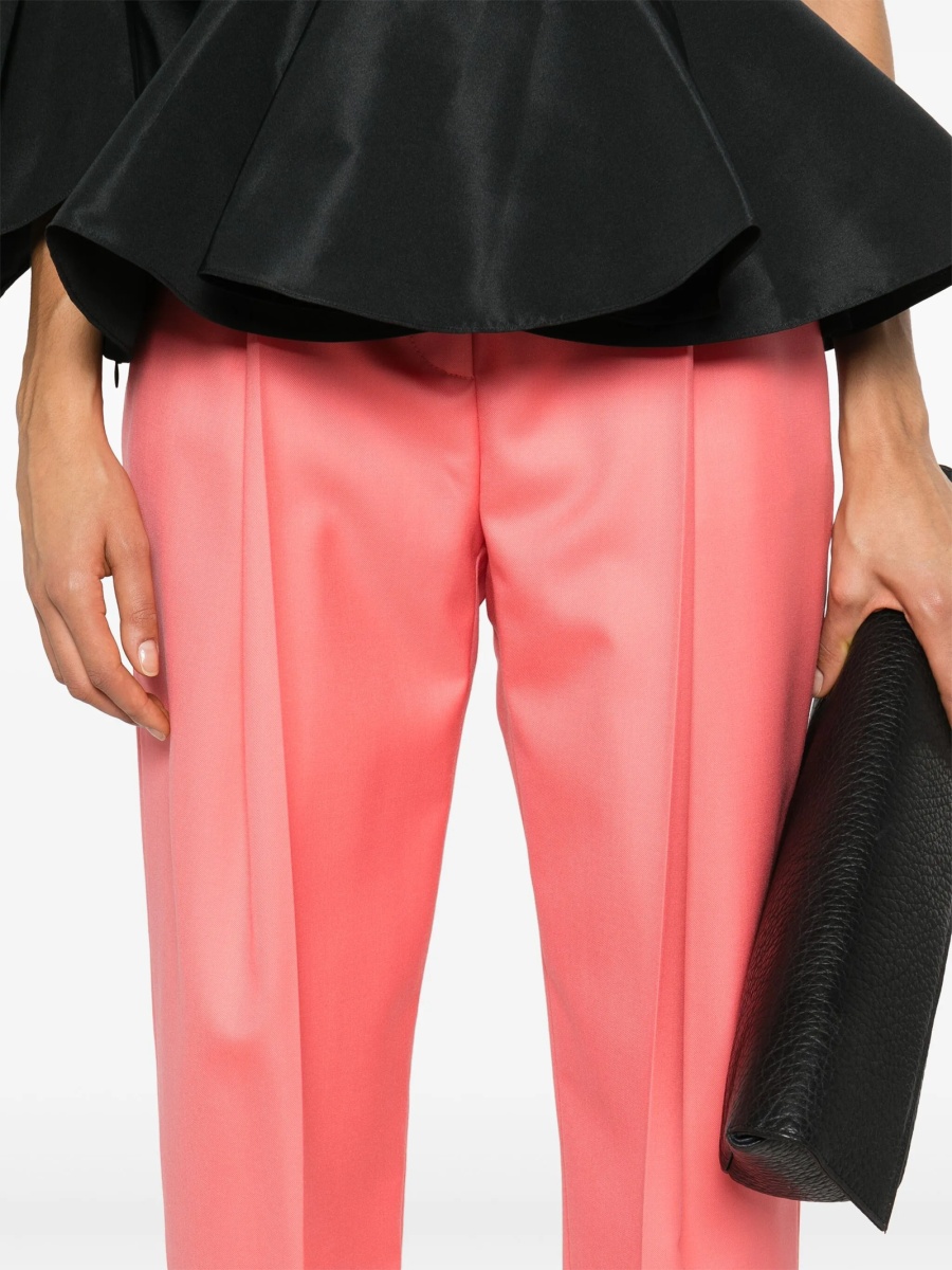Pantaloni conici Alexander McQueen roz din lana - Img 5
