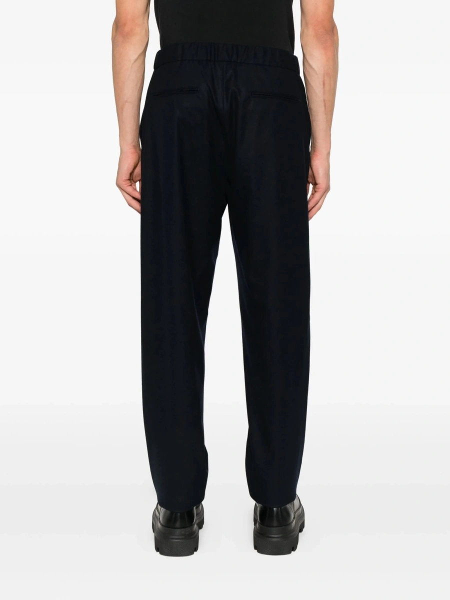 Pantaloni conici Giorgio Armani albastri din elastan si casmir - Img 4