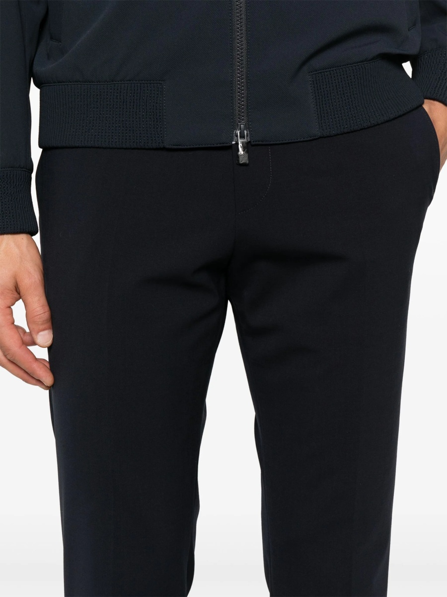 Pantaloni conici Hugo Boss albastri din elastan si lana - Img 5