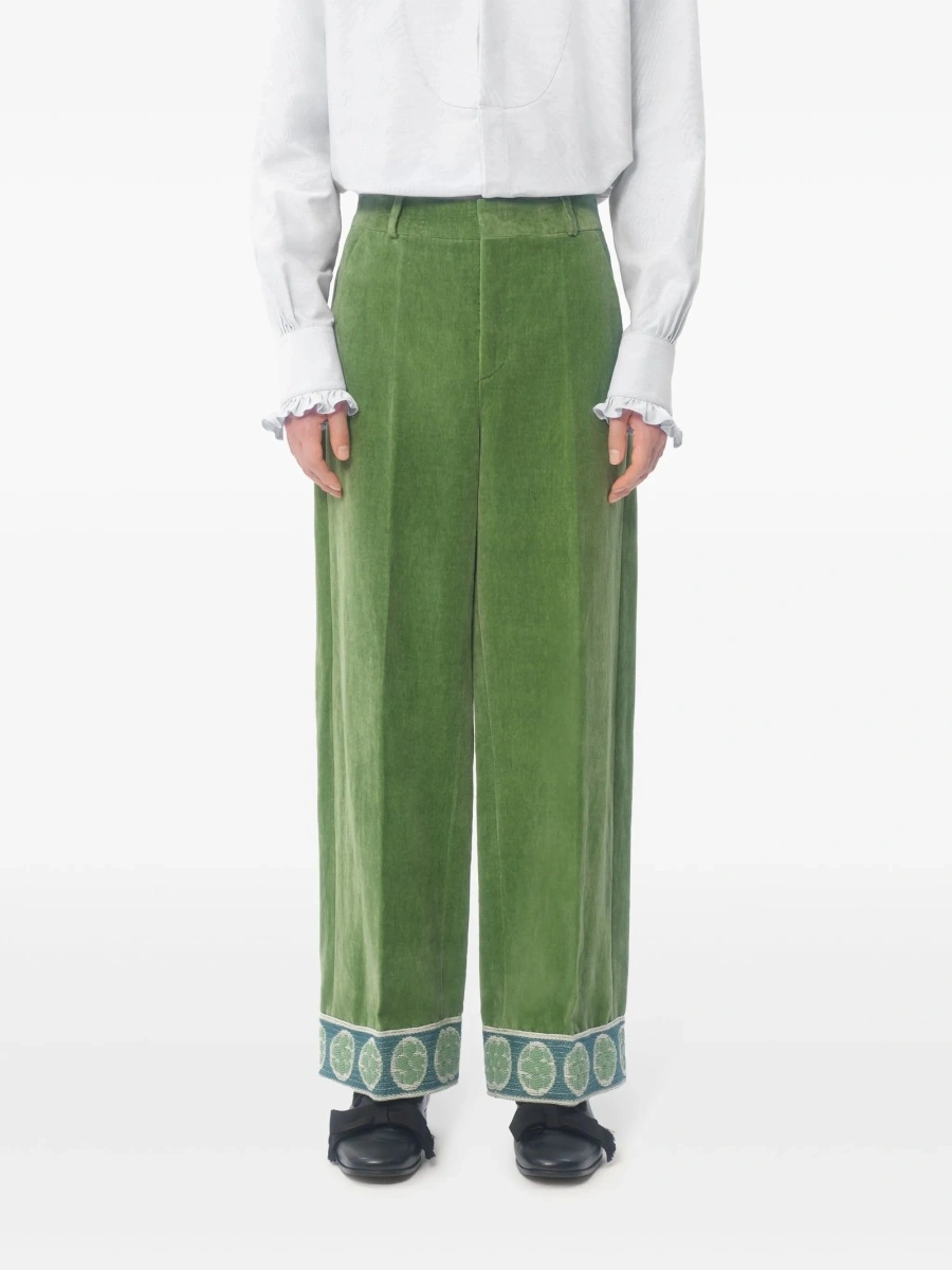 Pantaloni conici Valentino Garavani verzi - Img 3