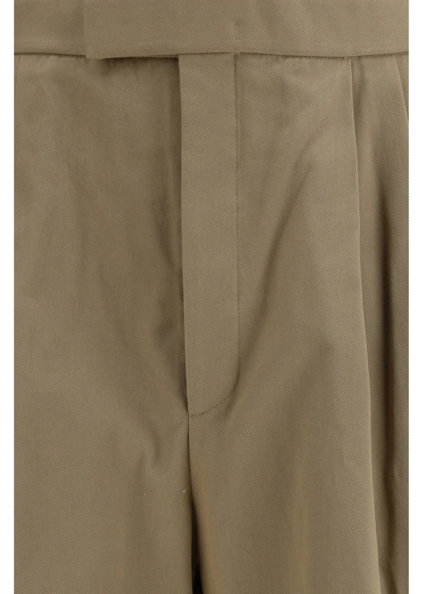 Pantaloni Cotton gabardine Pants with double pleats - Img 3