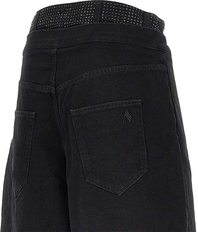 Pantaloni Cropped denim pants with rhinestones - Img 4