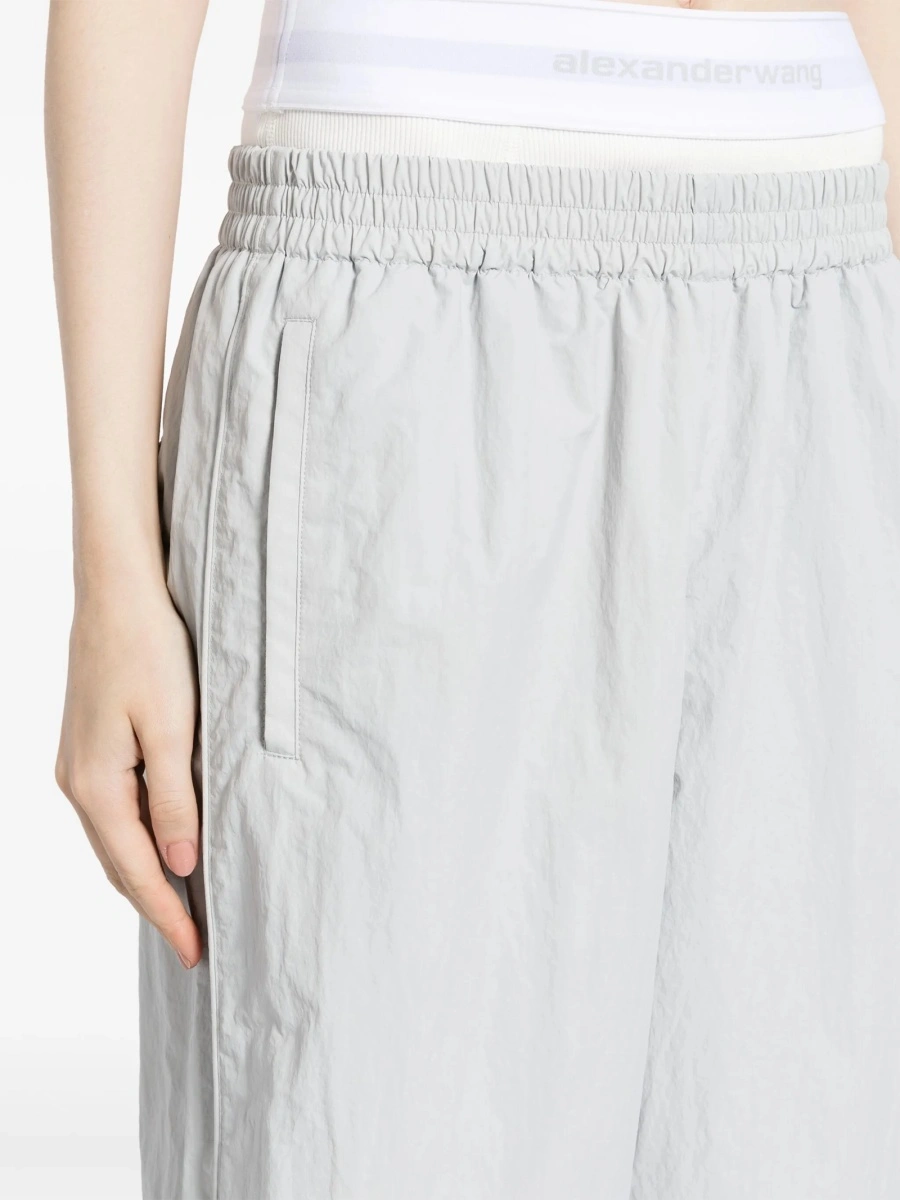 Pantaloni de trening Alexander Wang gri din nylon - Img 5