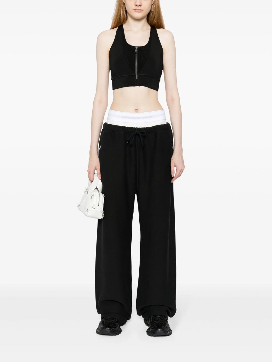 Pantaloni de trening Alexander Wang negri din bumbac - Img 2