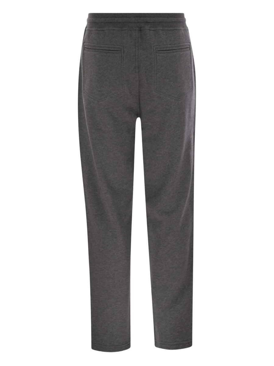 Pantaloni de trening Brunello Cucinelli gri din poliamida si bumbac - Img 2