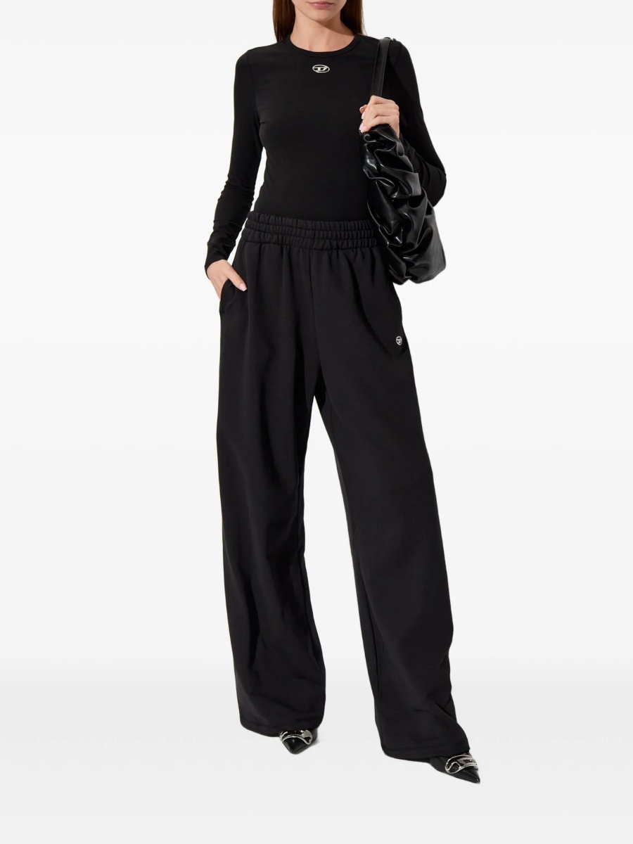 Pantaloni de trening Diesel negri din bumbac - Img 2