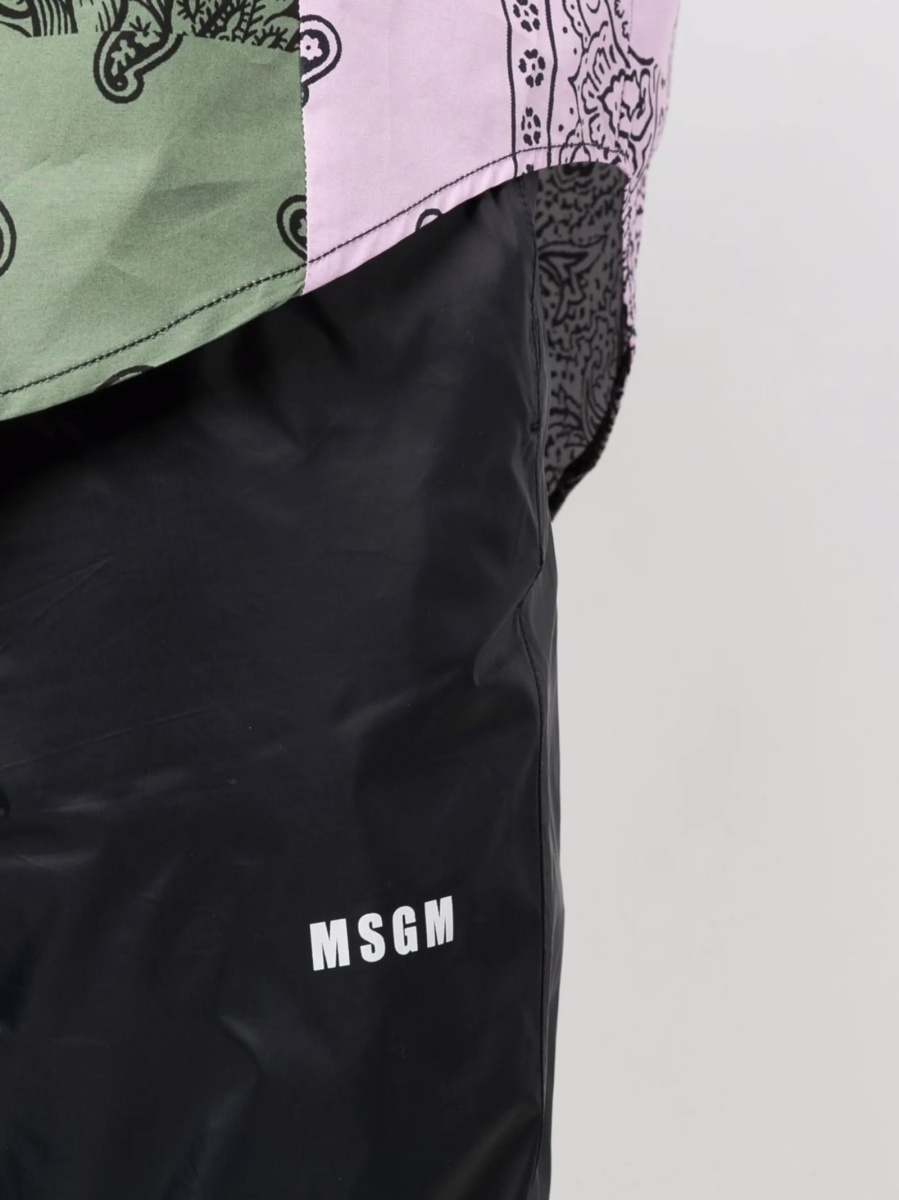 Pantaloni de trening MSGM negri din poliamida - Img 5