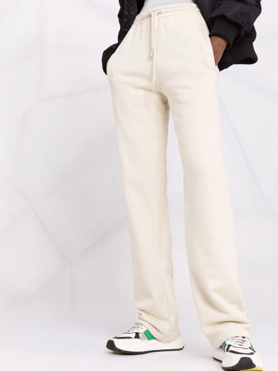 Pantaloni de trening Off-White neutri din bumbac - Img 5