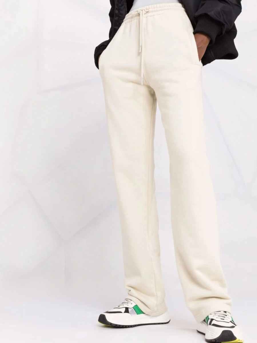 Pantaloni de trening Off-White neutri din bumbac - Img 5