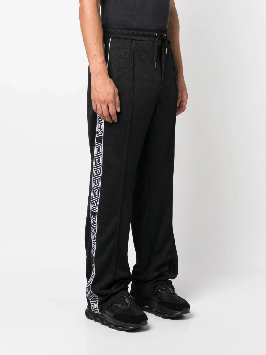 Pantaloni de trening Versace negri din polyester - Img 3