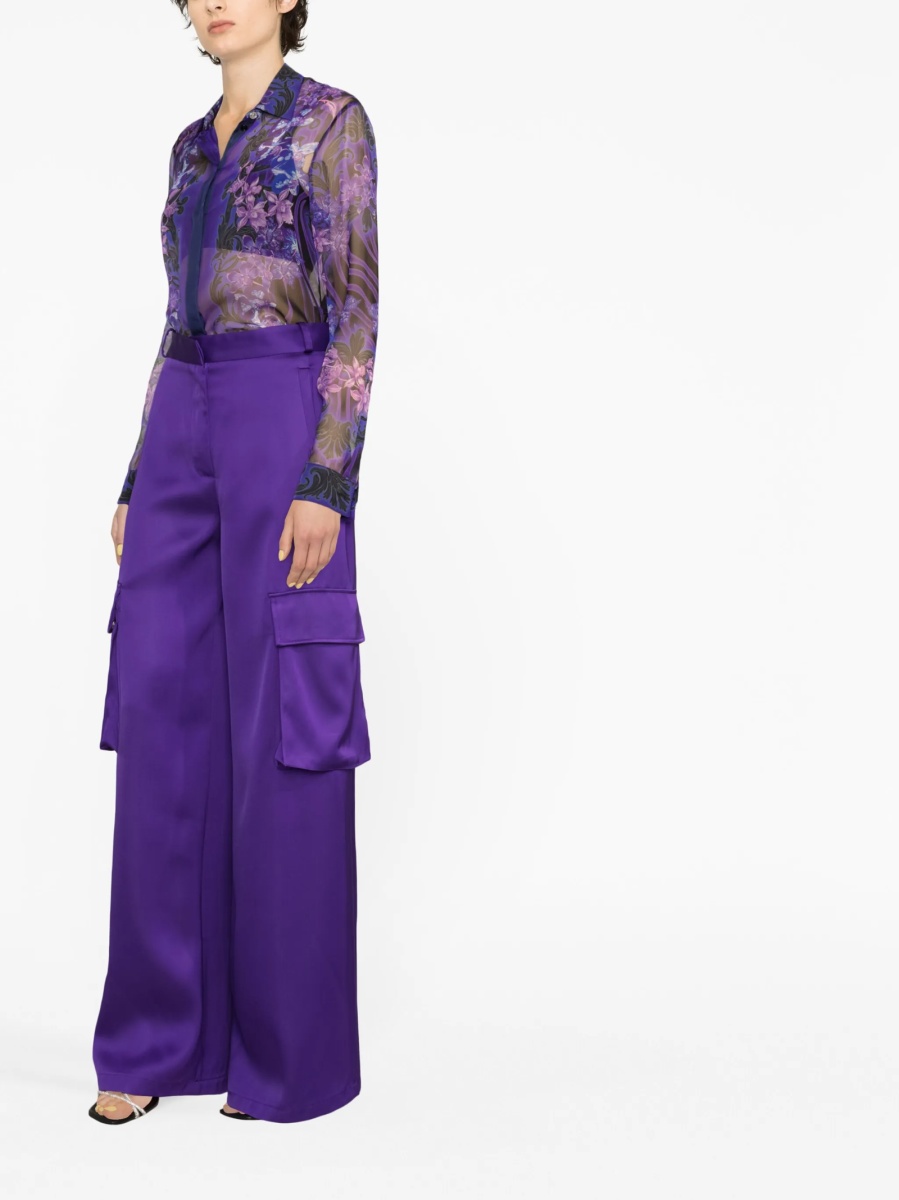 Pantaloni de trening Versace violet din vascoza - Img 2