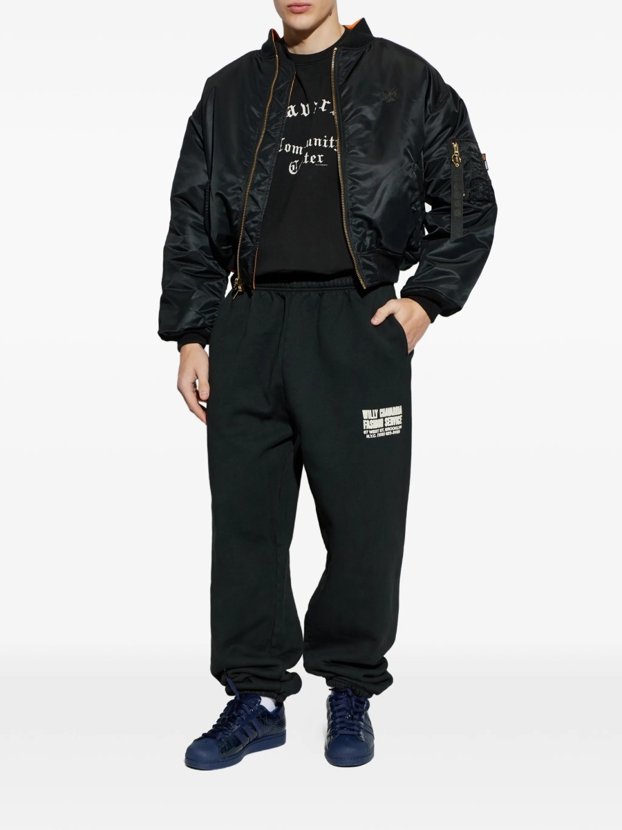 Pantaloni de trening Willy Chavarria negri din bumbac - Img 2