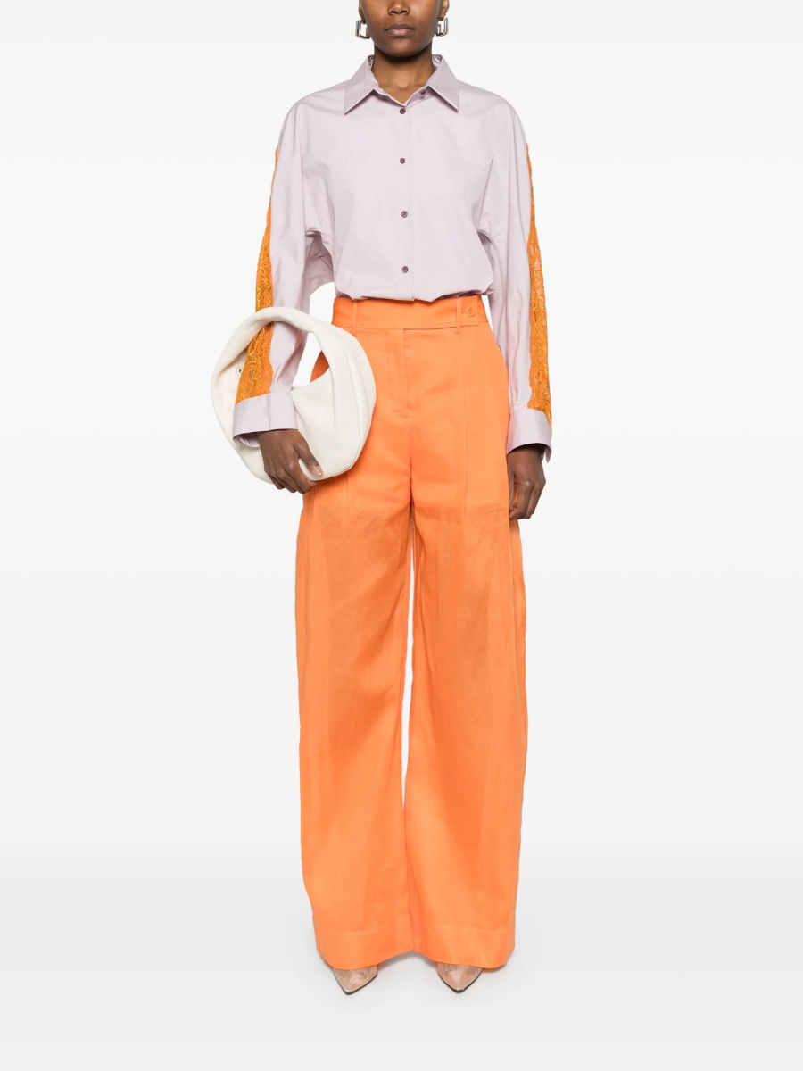 Pantaloni drepti Alberta Ferretti portocalii - Img 2