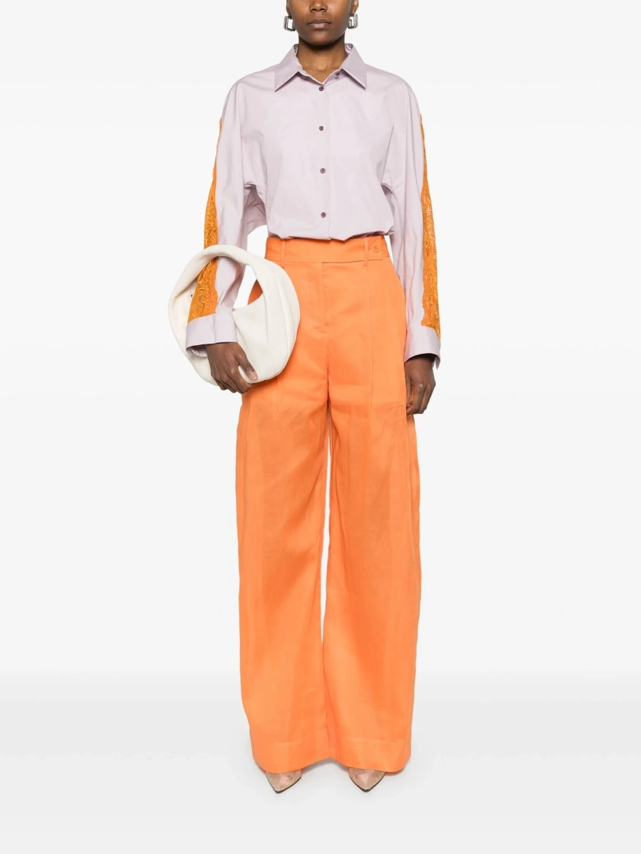 Pantaloni drepti Alberta Ferretti portocalii - Img 2