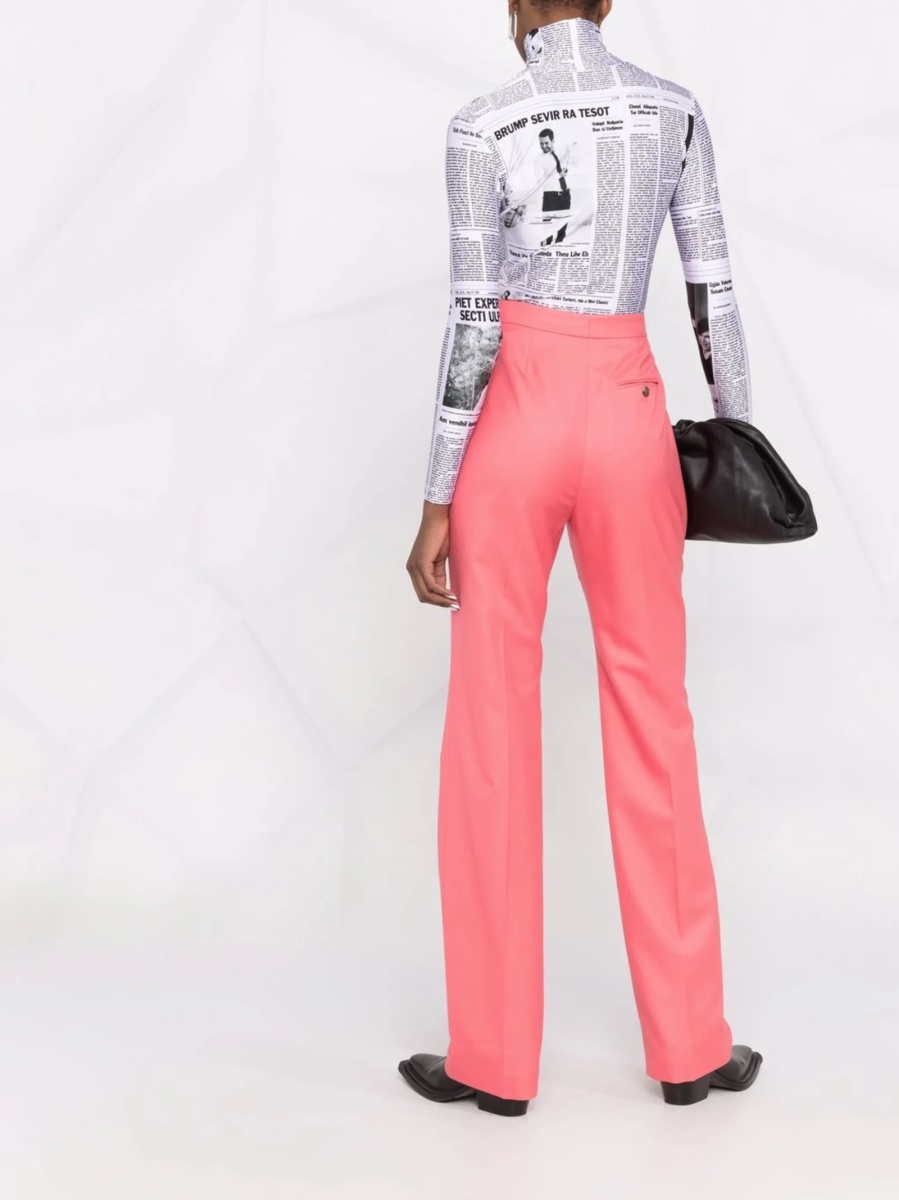 Pantaloni drepti Alexander McQueen roz din lana - Img 4