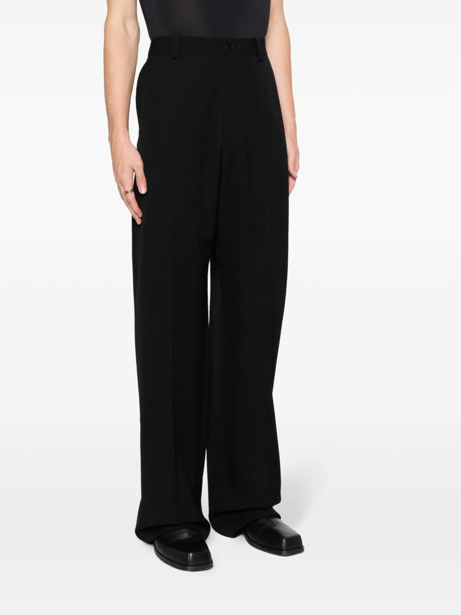 Pantaloni drepti Balenciaga negri din lana - Img 4