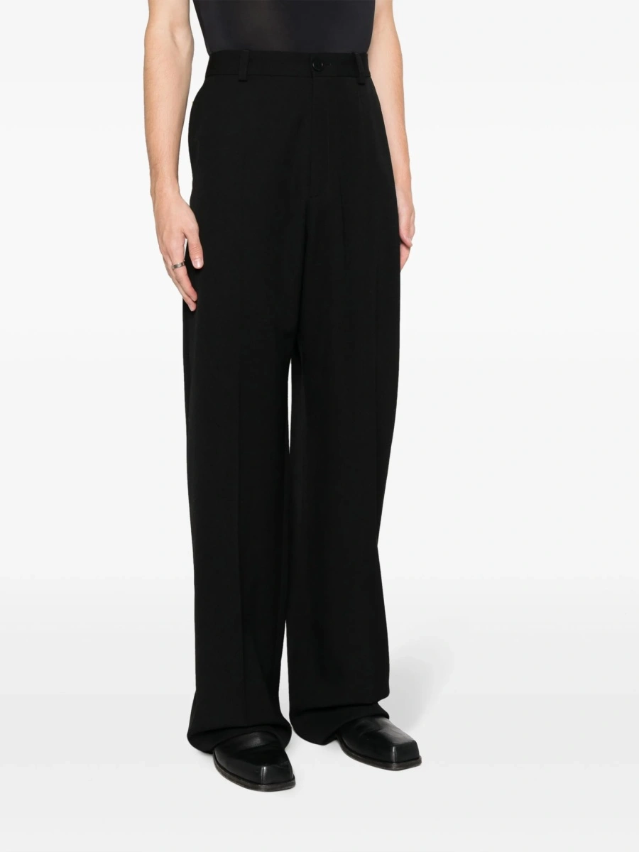 Pantaloni drepti Balenciaga negri din lana - Img 4