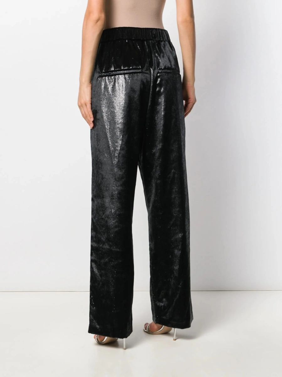 Pantaloni drepti Balmain negri din polyester - Img 4